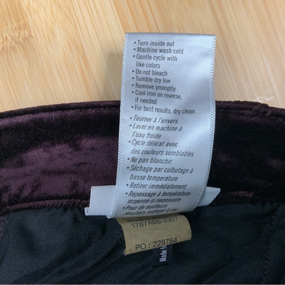 PAIGE burgundy velvet jeans. - Picture 7 of 9